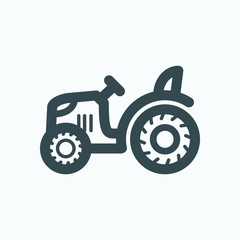 Mini tractor vector icon, wheel mini tractor isolated icon