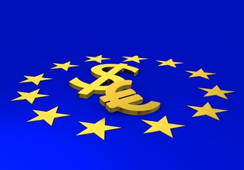 euro and dollars symbol, 3d illustration