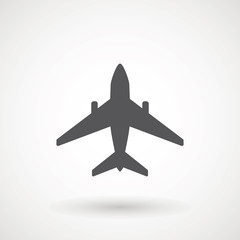 Plane icon. Flight transport symbol, airplane , fly airctaft, Aviation Vacation illustration. Travel icon solid illustration, pictogram isolated on white - Vector
