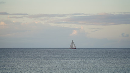 Sunset sky over the ocean at St. George's on Caribbean Island Grenada.