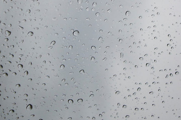 rain drops on wind shield.abstract texture background with rain drops
