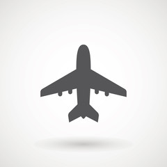 Plane icon. Flight transport symbol, airplane , fly airctaft, Aviation Vacation illustration. Travel icon solid illustration, pictogram isolated on white - Vector