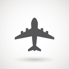 Plane icon. Flight transport symbol, airplane , fly airctaft, Aviation Vacation illustration. Travel icon solid illustration, pictogram isolated on white - Vector