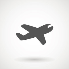 Plane icon. Flight transport symbol, airplane , fly airctaft, Aviation Vacation illustration. Travel icon solid illustration, pictogram isolated on white - Vector