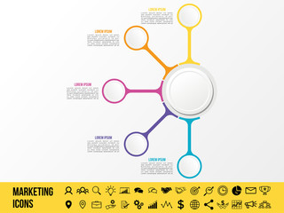 Modern Vector Infographics Elements Design Template. Business Data Visualization Infographics Timeline with Marketing Icons most useful can be used for workflow, presentation, diagrams, annual reports