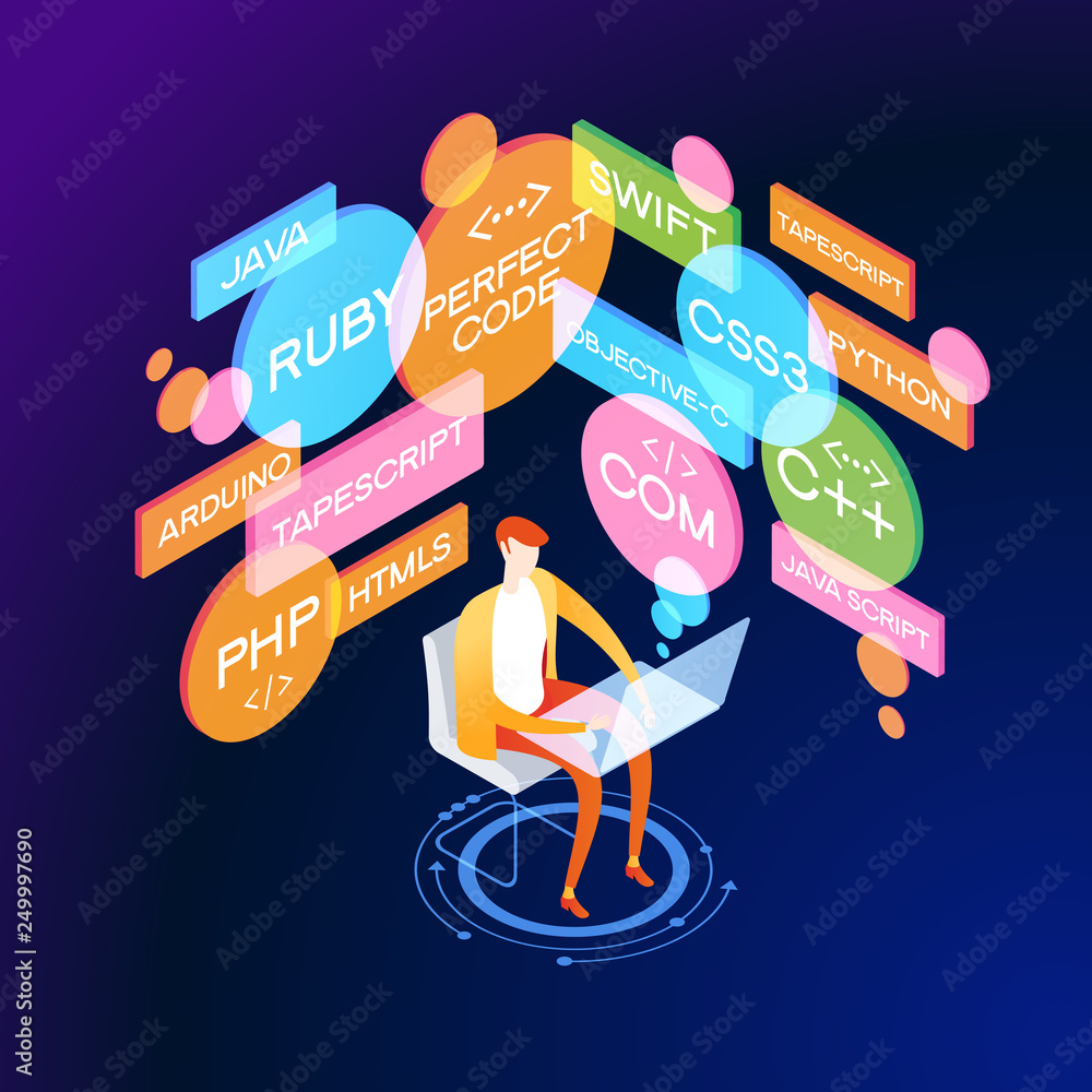 Aufkleber programming skills concept banner