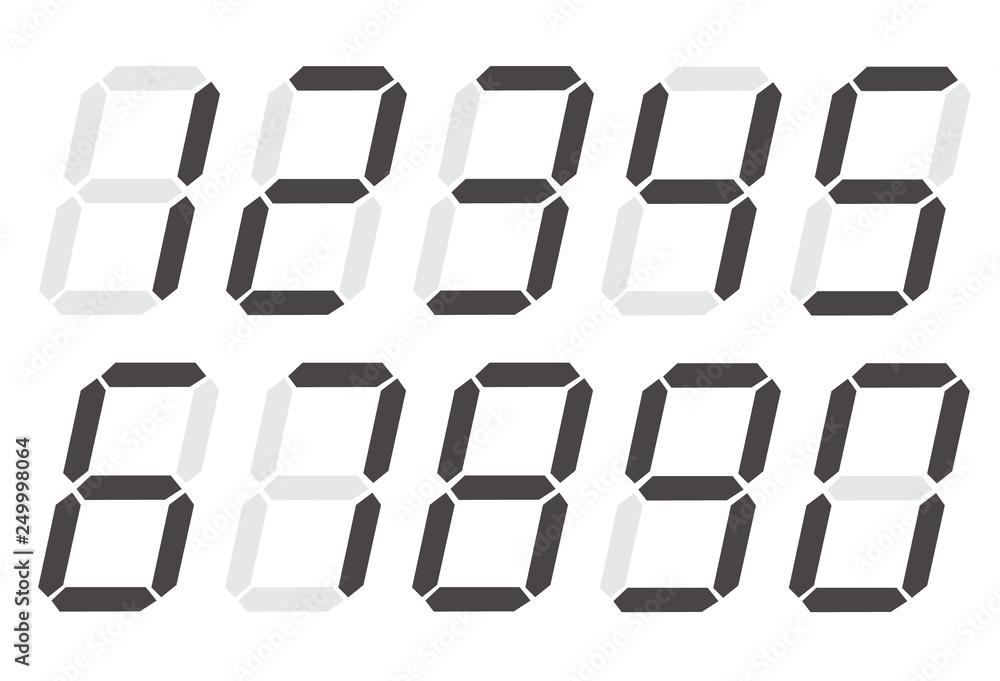 Poster digital numbers 0 - 9 on white background. flat style. digital numbers icon for your web site design