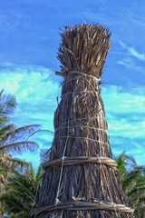 reed umbrellas on Mui Ne beach