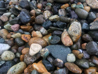 Beach of stones background 