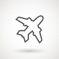 Fototapeta na wymiar Plane icon. Flight transport symbol, airplane , fly airctaft, Aviation Vacation illustration. Travel icon solid illustration, pictogram isolated on white - Vector