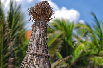 reed umbrellas on Mui Ne beach