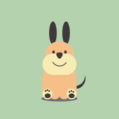 Sweet funny Kawaii dog. Vector.