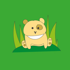 Sweet god on the grass. Vector,