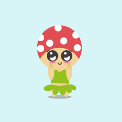 Kawaii mushroom. Vector.