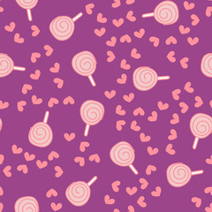 Seamless pattern with candy. Kawaii. Vector.