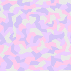 Camouflage seamless geometric pattern. Pale pastel pink repeating camo texture. Stylish fabric textile background in trendy girl colors. Vector illustration.