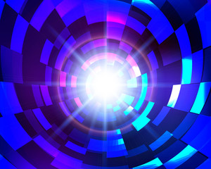 Virtual space abstract blue  circle technology background. Technologe concept.