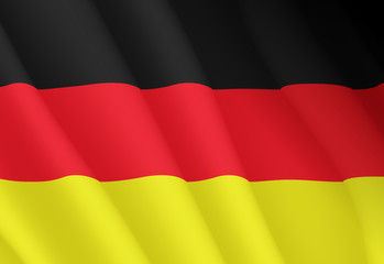 Illustration of a flying German flag