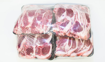 Half a lamb meat pack butchery mutton raw meat wrapped