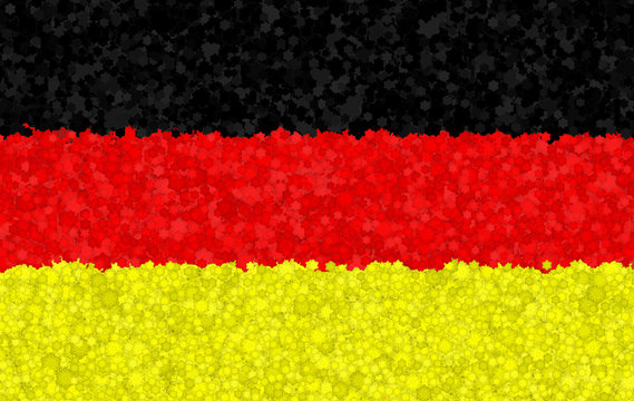 Graphic illustration of a German flag with a flower pattern