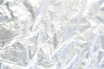 crumpled aluminium foil background or texture