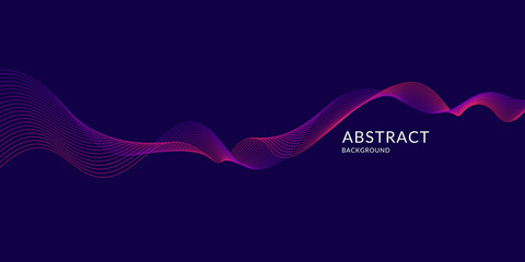 Bright poster with dynamic waves. Vector illustration