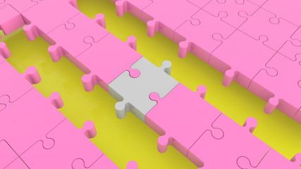  Puzzle with empty rows in pink and grey colors