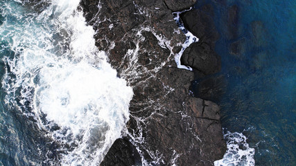 Lookin down the Shoreline, Splash wave and Rocks