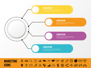 Modern Vector Infographics Elements Design Template. Business Data Visualization Infographics Timeline with Marketing Icons most useful can be used for workflow, presentation, diagrams, annual reports