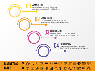 Modern Vector Infographics Elements Design Template. Business Data Visualization Infographics Timeline with Marketing Icons most useful can be used for workflow, presentation, diagrams, annual reports