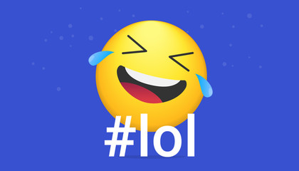 Hashtag smile bright vector concept illustration of smiling emoji icon for chat, messengers and networks