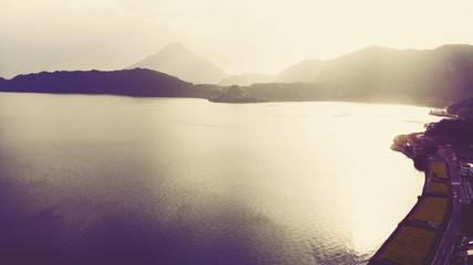 Aerial View of Ikedako Lake, Kagoshima