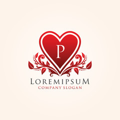 Luxury Heart P Letter Logo