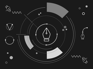 background with Bezier curve elements