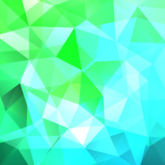 Background made of green, blue triangles. Square composition with geometric shapes. Eps 10