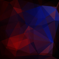 Obraz premium Abstract polygonal vector background. Dark geometric vector illustration. Creative design template. Blue, red, black colors.