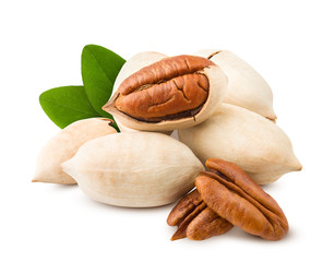 pecan, nut, isolated on white background, clipping path, full depth of field