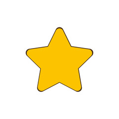 Obraz premium Gold Star - vector icon in cartoon design. Star icon. Vector stars. Cartoon star