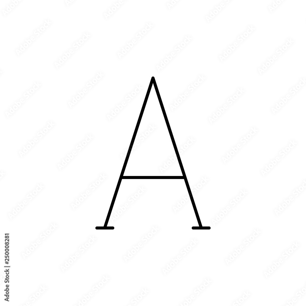 Poster font, format, text icon. element of text and typography for mobile concept and web apps icon. thin l
