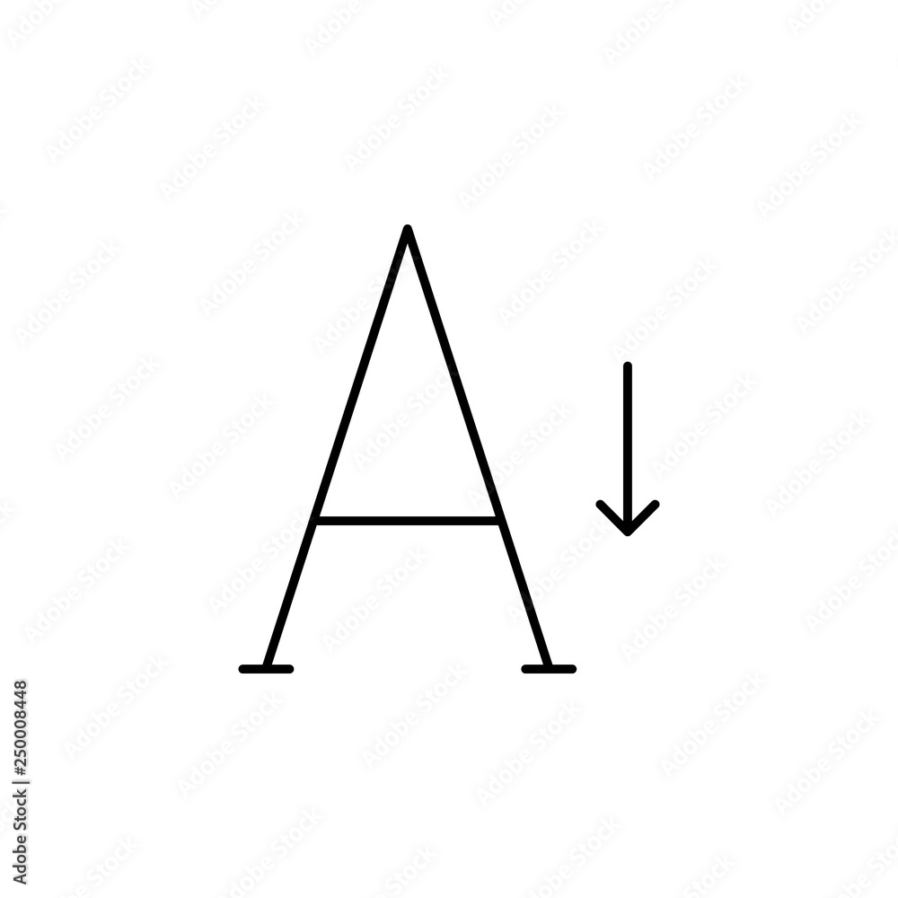 Poster format, size, smaller, text icon. element of text and typography for mobile concept and web apps ico