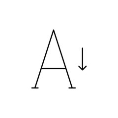 format, size, smaller, text icon. Element of text and typography for mobile concept and web apps icon. Thin line icon for website design and development