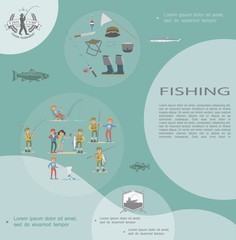 Flat Fishing Hobby Template