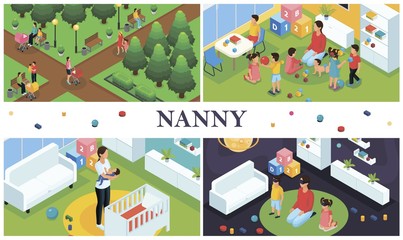 Isometric Nanny Work Composition