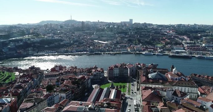 Aerial shot of Porto city.
