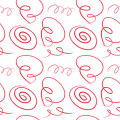 abstract pink white seamless vector pattern, pink lines and strokes, watercolor strokes, dashes and curls pattern, doodle lines pattern, abstract lines on white background, seamless vector background