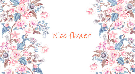 Elegant vintage watercolor flower