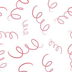 abstract pink white seamless vector pattern, pink lines and strokes, watercolor strokes, dashes and curls pattern, doodle lines pattern, abstract lines on white background, seamless vector background