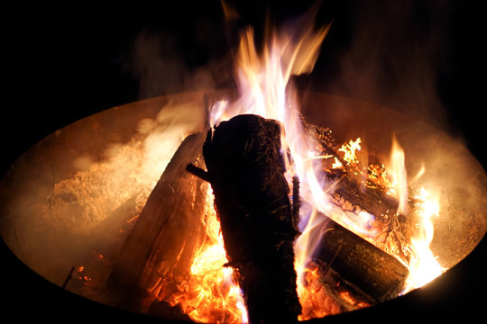 Close-up of a campfire