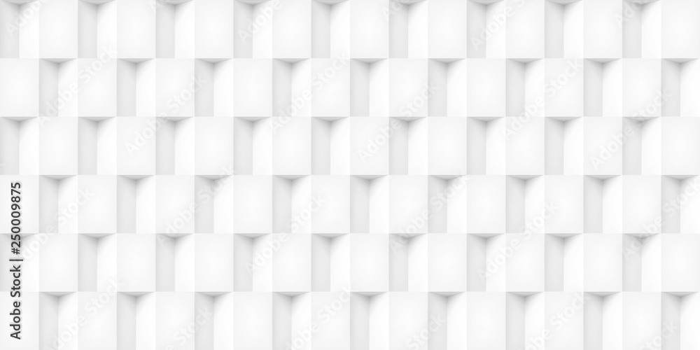 Poster volume realistic vector cubes texture, light geometric seamless tiles pattern, design white backgrou