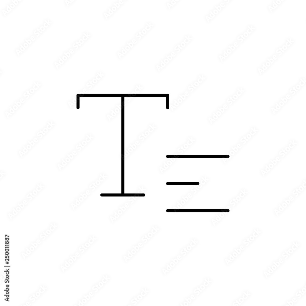 Poster align, text, typography icon. element of text and typography for mobile concept and web apps icon. t